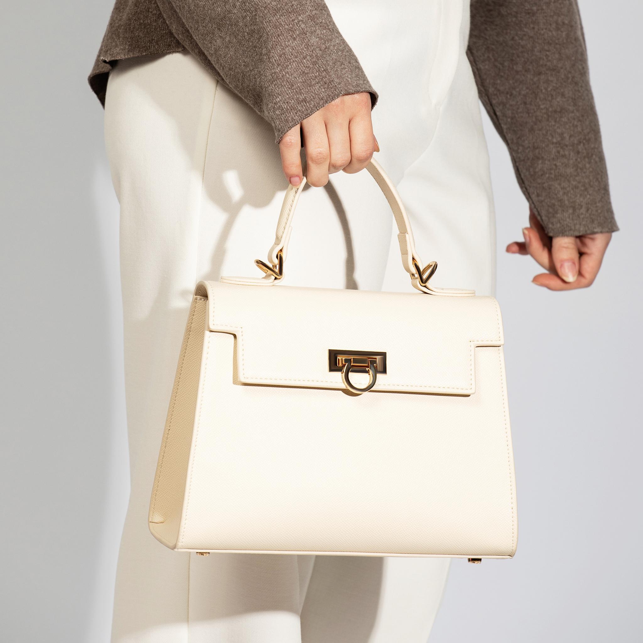 Levantine Cream Top Handle Bag