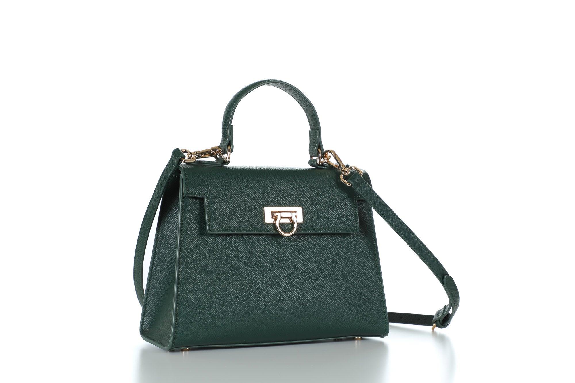 Shoulder Bag Green Levantine Bag: Sleek shoulder Levantine bag in emerald green,