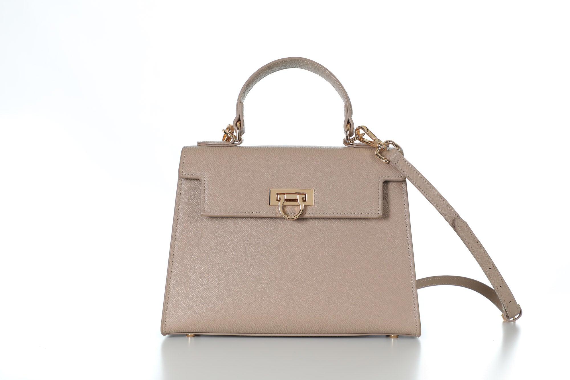 Classic Taupe Levantine Bag: Refined classic Levantine bag in soft taupe